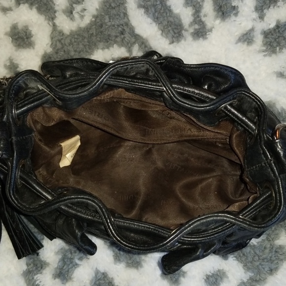 Adrienne Vittadini Leather Ruffled Mini Bag - Picture 4 of 4